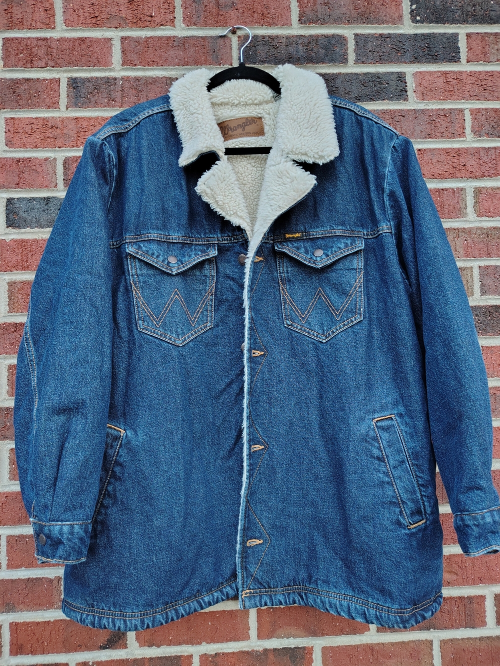 Wrangler Men's Blue Denim Sherpa Jacket XL